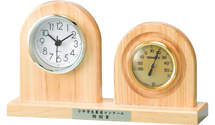 記念時計　3　檜　温度計付き記念時計